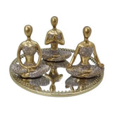 Kit com 3 Estatuetas Meditation Gold Collection
