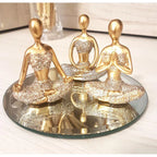 Kit com 3 Estatuetas Meditation Gold Collection