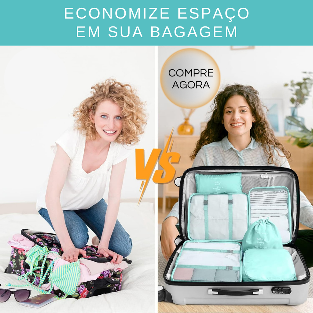 Kit Organizador de Viagem com 7 Bolsas - StyleTrip
