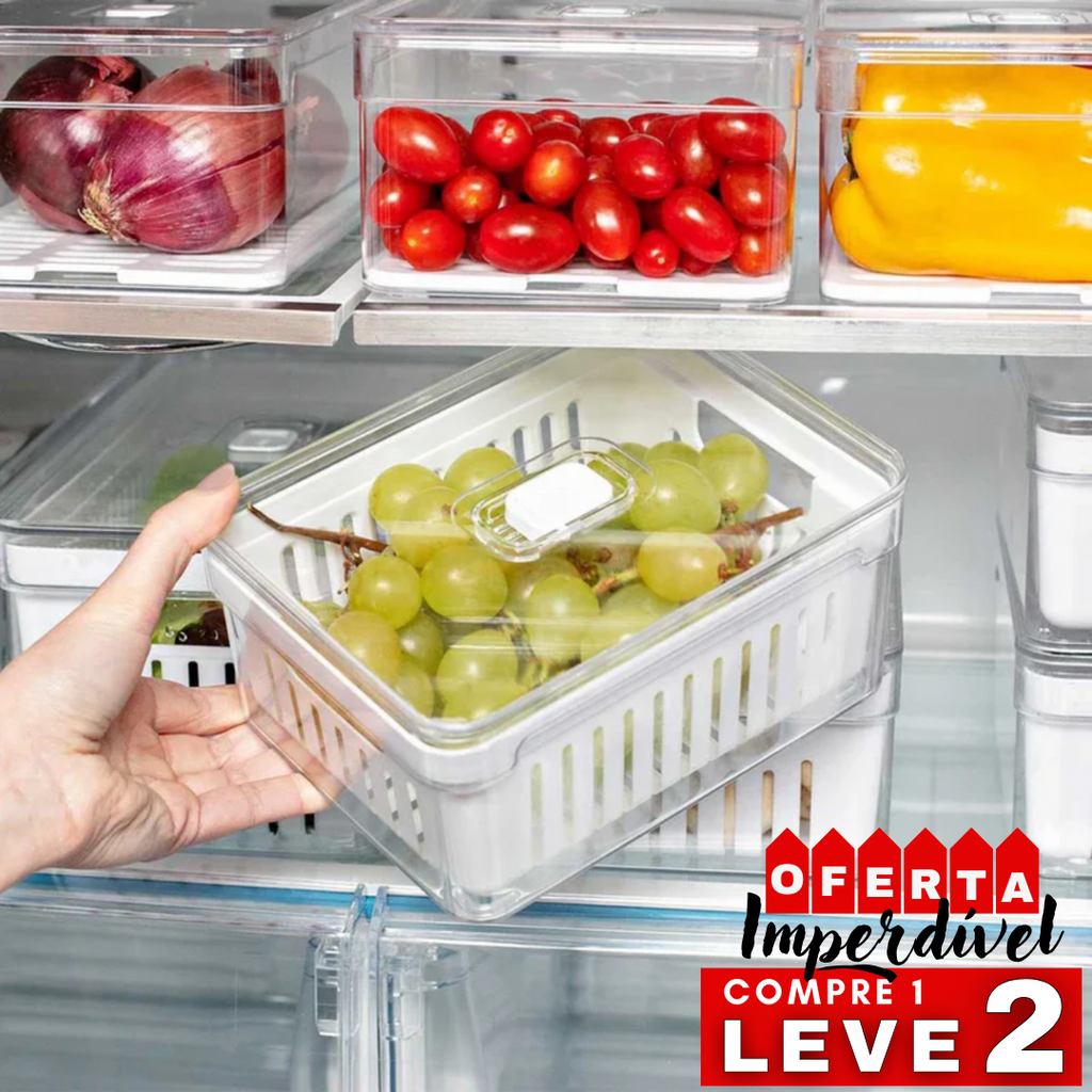 Kit Organizador de Geladeira - Acrilic Line - COMPRE 1 LEVE 2