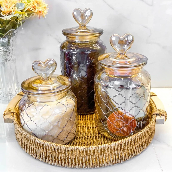 Coração de Cristal - Pote Hermético Premium