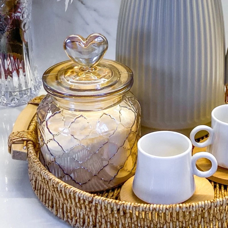 Coração de Cristal - Pote Hermético Premium