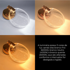 Arandela Bolhas Cristal Dourada