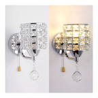 Kit com 2 Arandelas Decorativas de Cristal Luxo Dourado