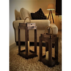 Kit Lanternas de Madeira - Duo Rústico Elegante