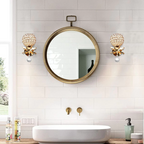 Kit com 2 Arandelas Decorativas de Cristal Luxo Dourado