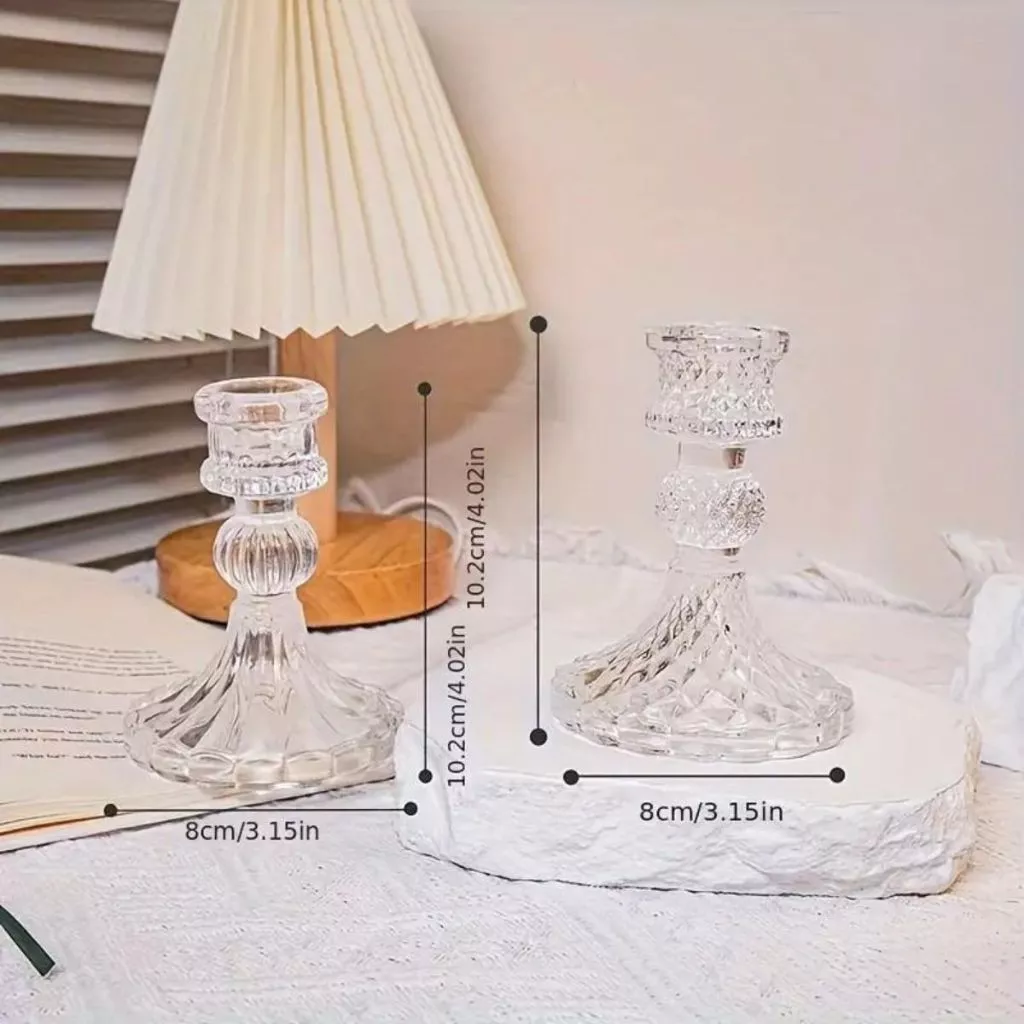 Castiçal de Vidro – Castiçal Prisma Decor