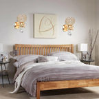 Kit com 2 Arandelas Decorativas de Cristal Luxo Dourado