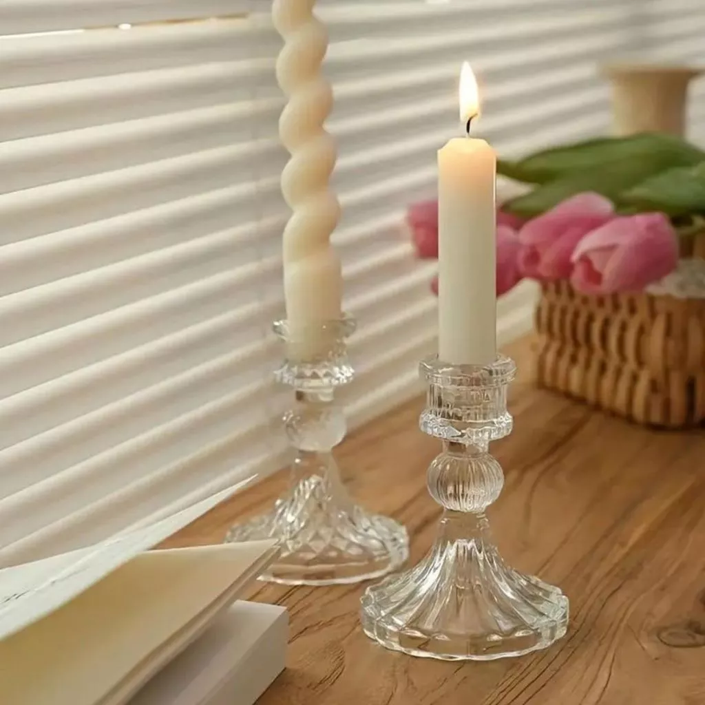 Castiçal de Vidro – Castiçal Prisma Decor