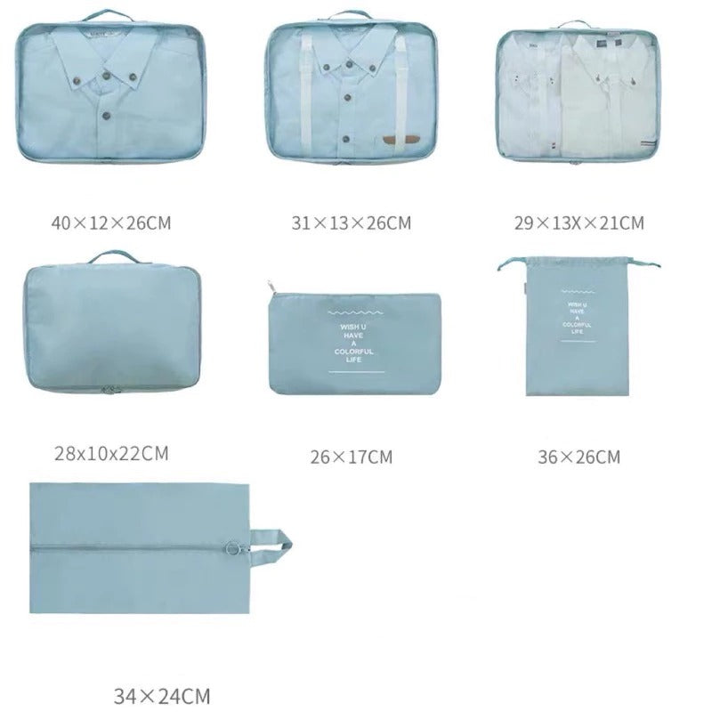 Kit Organizador de Viagem com 7 Bolsas - StyleTrip