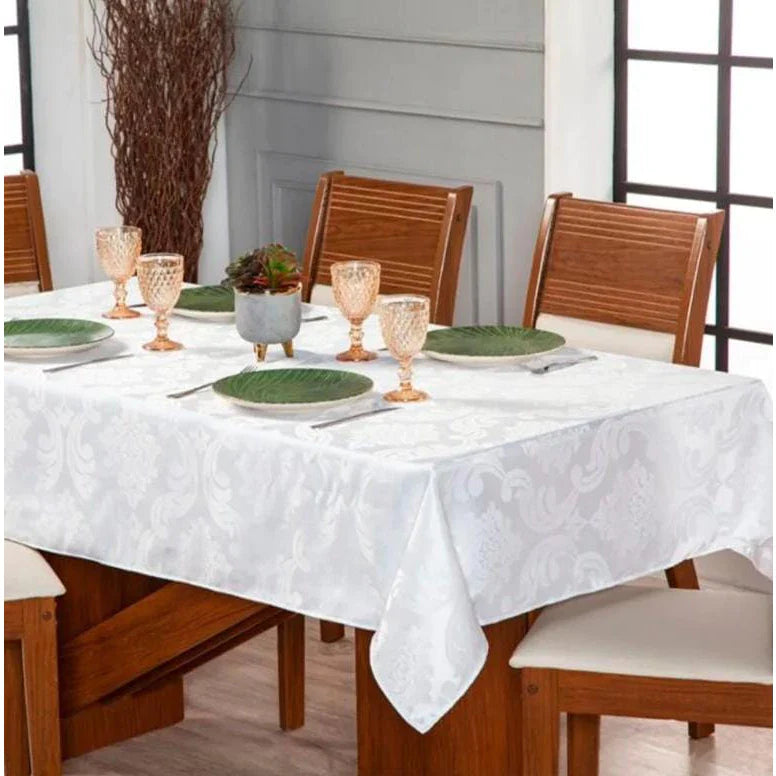 Toalha de Mesa Jacquard Luxo para 6 Lugares