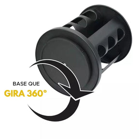 Porta Condimentos Giratório Preto – 9 Potes