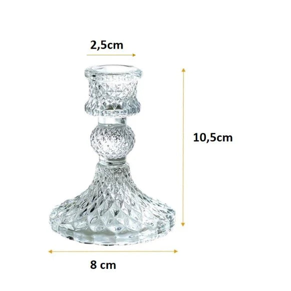 Castiçal de Vidro – Castiçal Prisma Decor