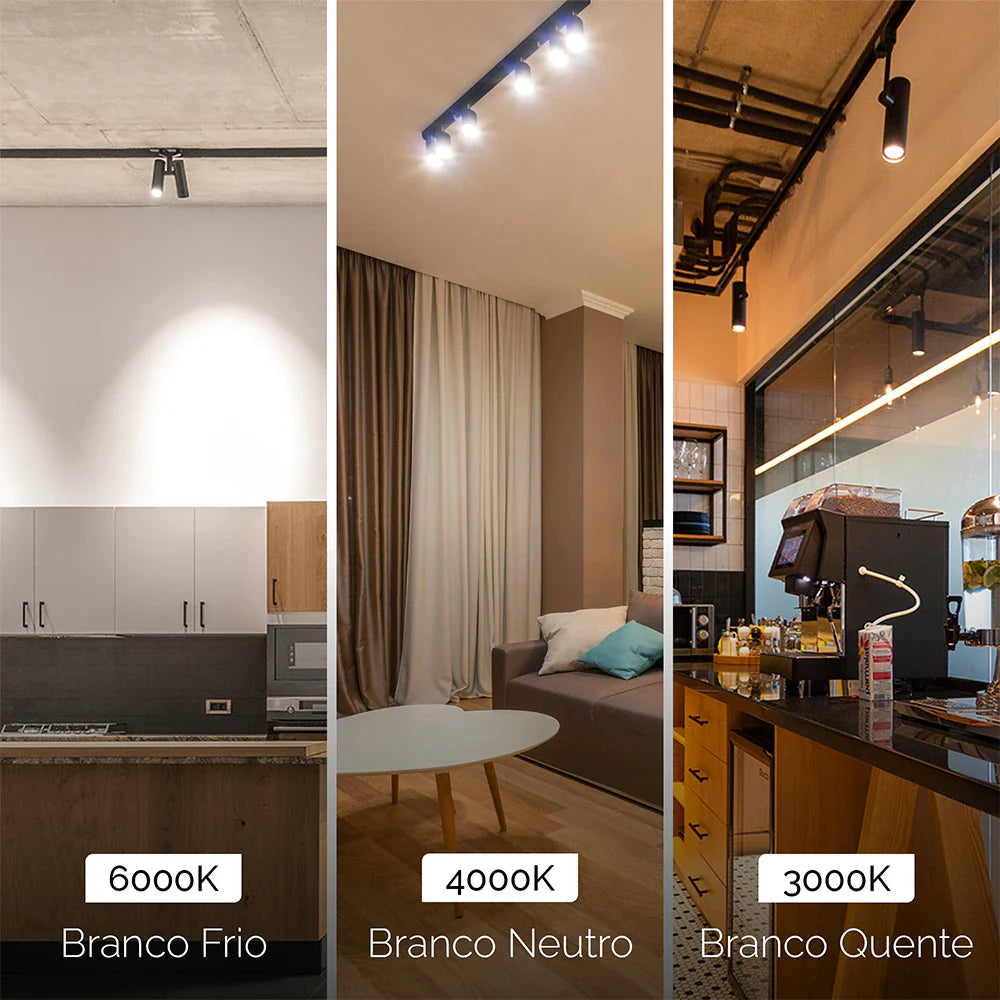 IluminaLux- Kit Trilho Eletrificado 2m com 6 Spots LED 20W