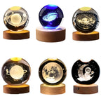 Luminária 3D de Cristal com LED Multicolor