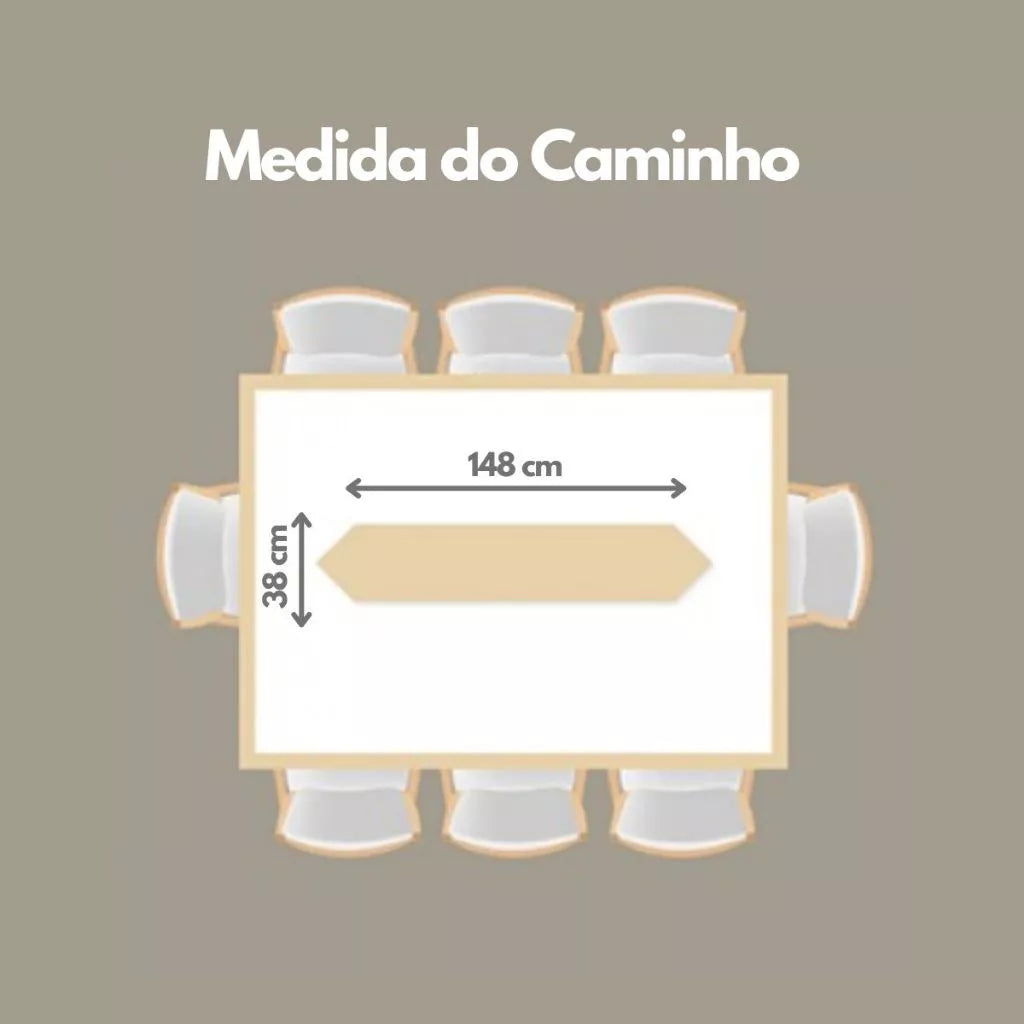 Caminho de Mesa Bordado Guipir em Tecido Organza