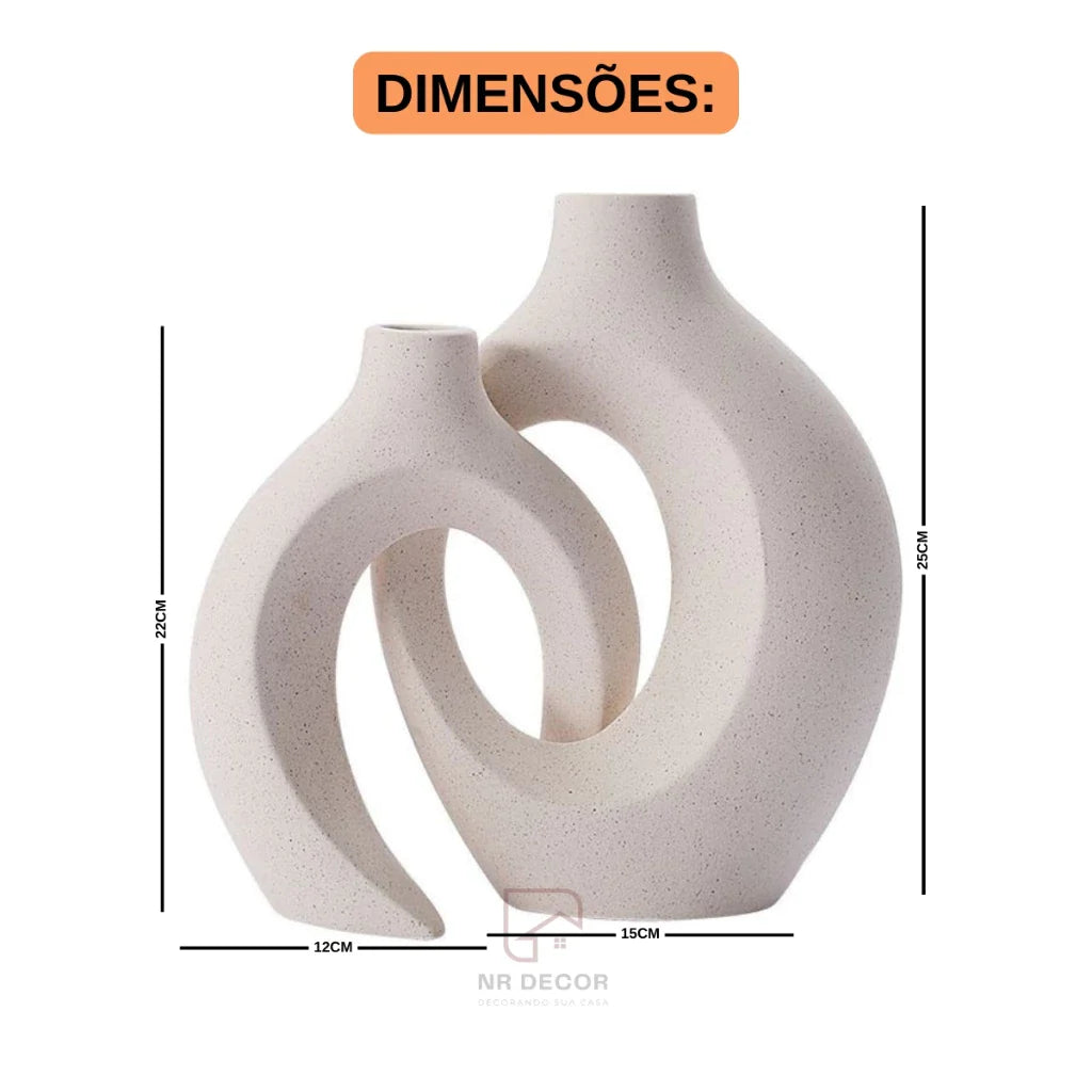 Kit 2 Vasos Decorativos em Cerâmica Premium