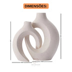 Kit 2 Vasos Decorativos em Cerâmica Premium