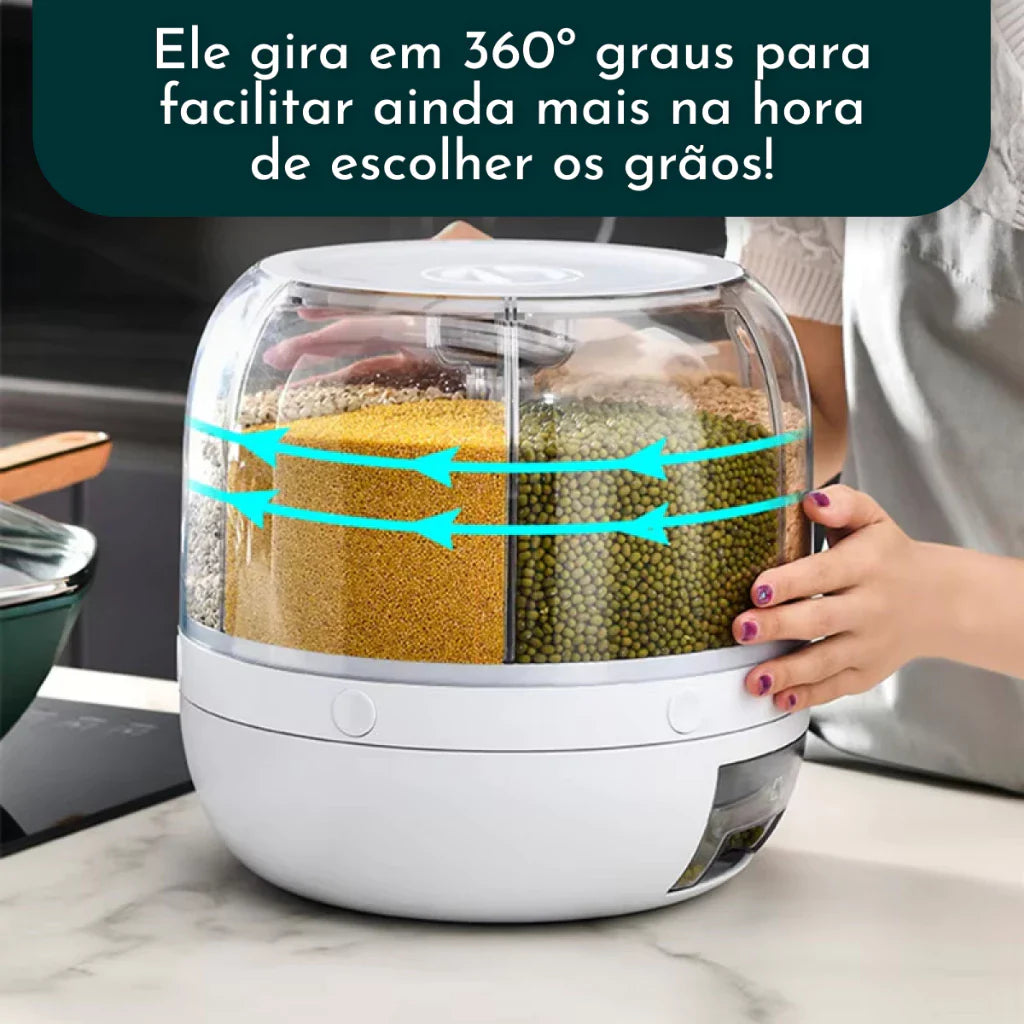 Dispenser Giratório de Alimentos com 6 Divisões