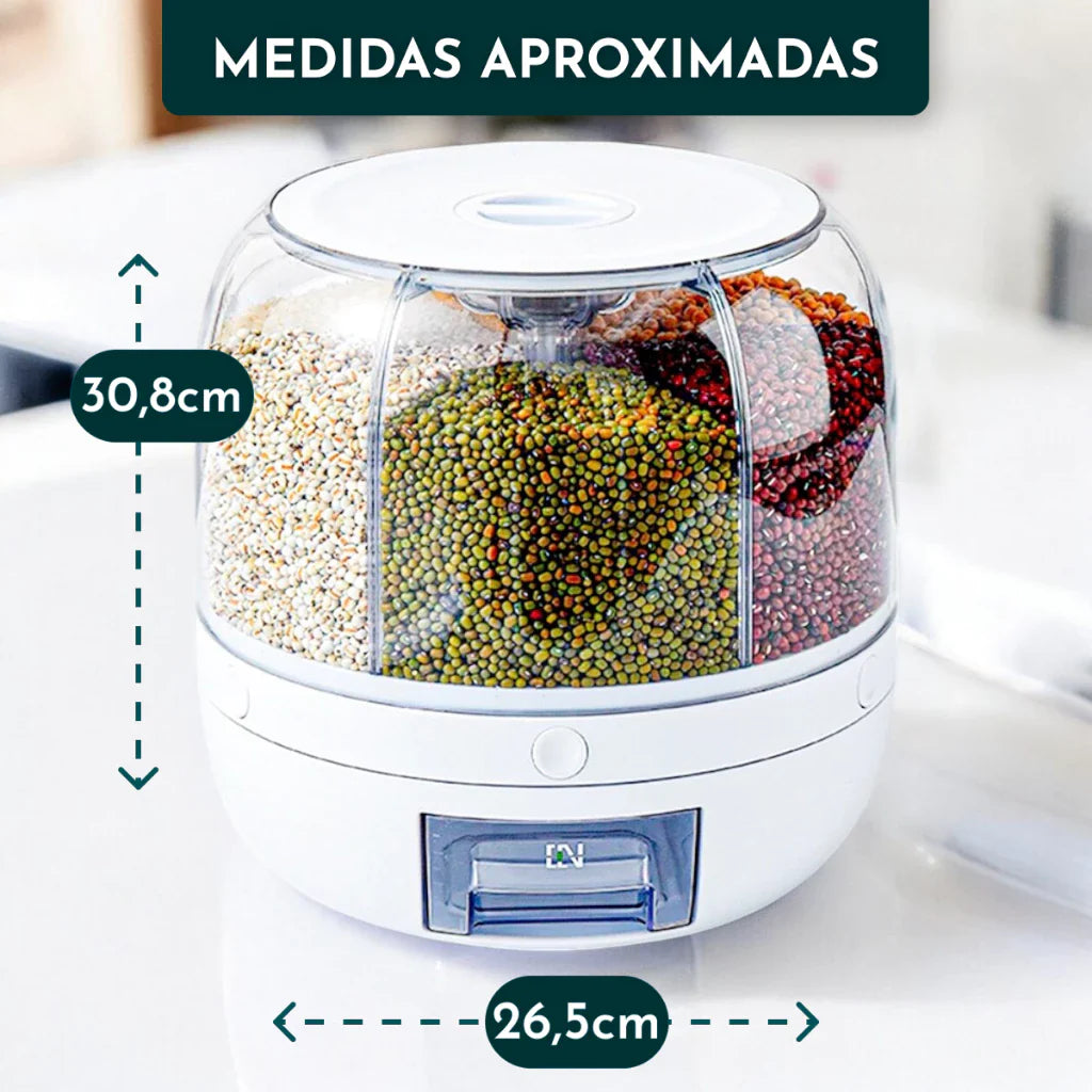 Dispenser Giratório de Alimentos com 6 Divisões