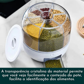 Dispenser Giratório de Alimentos com 6 Divisões