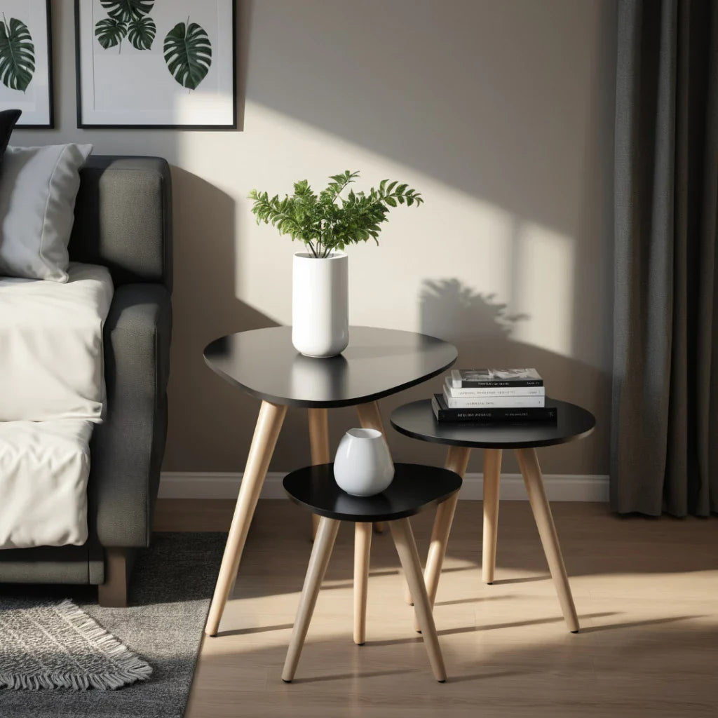 Trio Elegance – Mesinhas Laterais Redondas