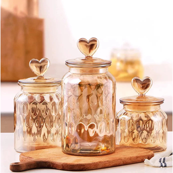 Coração de Cristal - Pote Hermético Premium