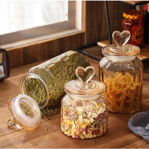 Coração de Cristal - Pote Hermético Premium