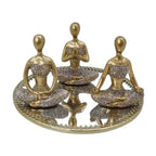 Kit com 3 Estatuetas Meditation Gold Collection