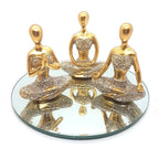 Kit com 3 Estatuetas Meditation Gold Collection