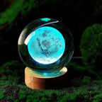 Luminária 3D de Cristal com LED Multicolor