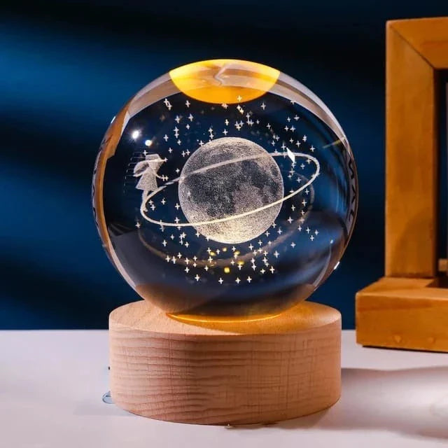 Luminária 3D de Cristal com LED Multicolor