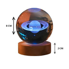 Luminária 3D de Cristal com LED Multicolor