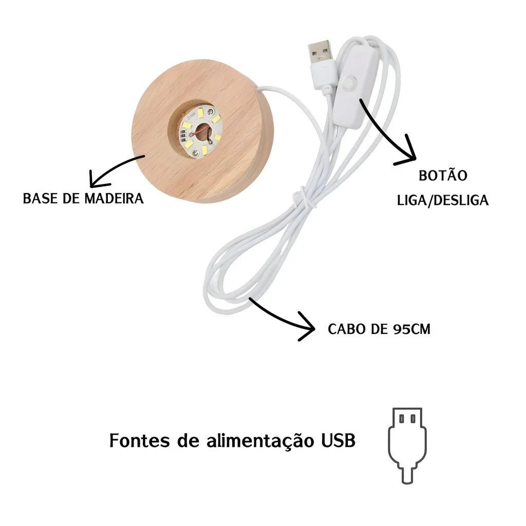 Luminária de Mesa Cristal 3D