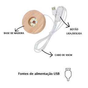 Luminária de Mesa Cristal 3D